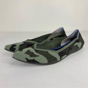 Rothy's Olive Green & Black Pointy Flats